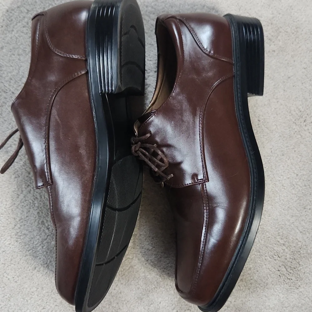 Men's Croft and Barrow Ortholite Brown Dress Tie Shoes - 10 Wide